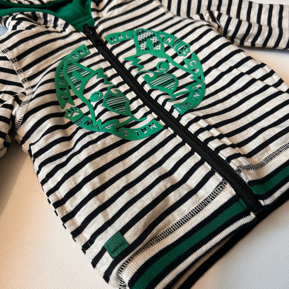 CATIMINI Boy’s Reversible Full Zip Hoodie Sweater Sz 18 Months Dog Logo Fish - Picture 8 of 12